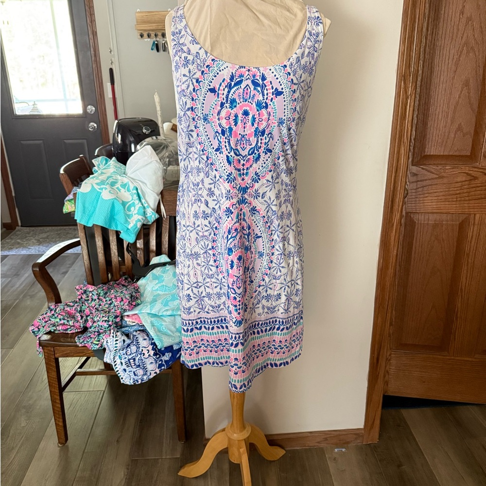 Lilly Pulitzer Blue and Pink Sleeveless Sundress
